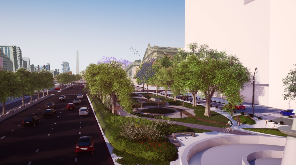 Ambiciosa propuesta del IDUF: un “oasis verde” en la 9 de Julio